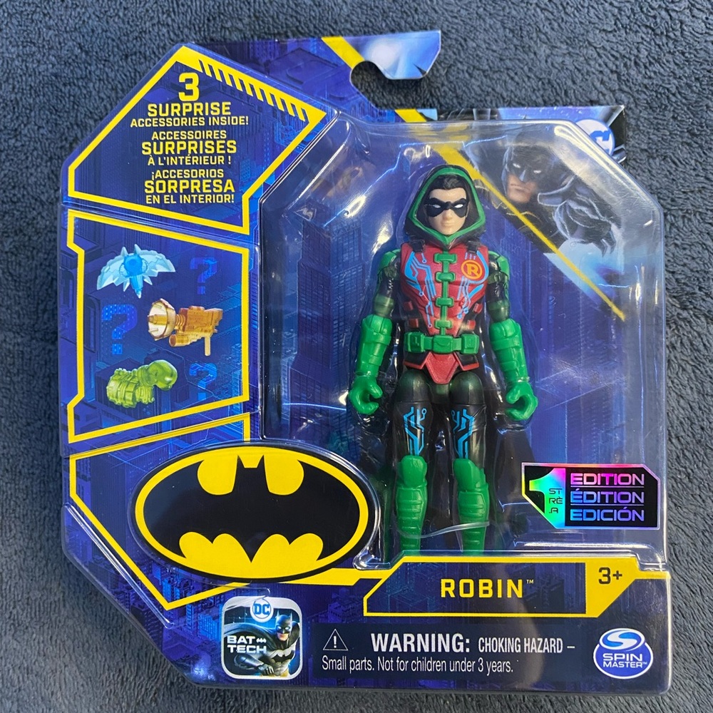 🌟RARE🌟 DC SPIN MASTERS GREEN ROBIN 1st Edition w/3 Surprise Accessories
